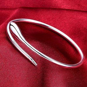 Silver 925 Snake Serpent Cuff Bangle Bracelet